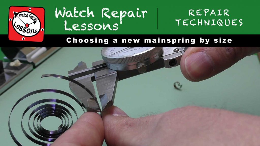 Choosing a new mainspring by size watchFIX